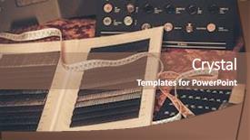  Presentation with custom - Amazing slides having suture - cloth samples for custom made backdrop and a coral colored foreground