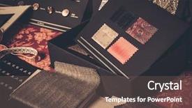  Presentation with custom - Audience pleasing presentation theme consisting of suture - cloth samples for custom made backdrop and a violet colored foreground