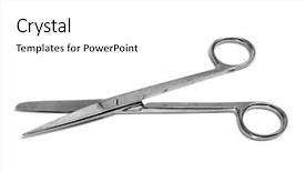  Presentation with suture - PPT layouts enhanced with suture - mayo scissors isolated background and a white colored foreground