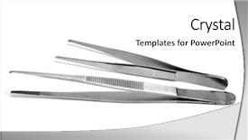  Presentation with suture - Audience pleasing PPT theme consisting of suture - pair of dissecting forceps isolated backdrop and a white colored foreground