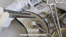  Presentation with surgical tool - Cool new PPT layouts with suture - still life with surgical tools backdrop and a gray colored foreground