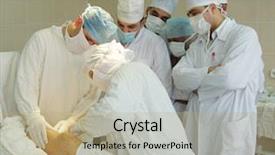  Presentation with operation room - Slides enhanced with suture medical - doctors in operative room background and a  colored foreground