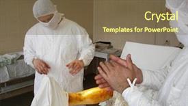  Presentation with lean operation management - Colorful PPT theme enhanced with suture medical - surgeons before operation backdrop and a  colored foreground