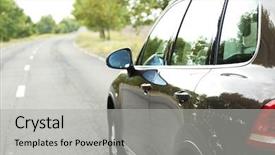  Presentation with suv car - Amazing PPT theme having suv - car on road backdrop and a light gray colored foreground