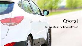  Presentation with suv - Slides having suv - speed car driving on road background and a sky blue colored foreground