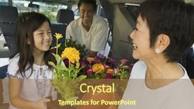  Presentation with suv car - Beautiful PPT theme featuring traveling and transport theme backdrop and a light blue colored foreground