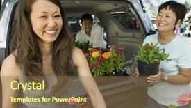  Presentation with suv car - Theme consisting of suv car selection - man and women loading plants background and a tawny brown colored foreground