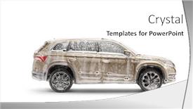  Presentation with suv car - Presentation theme consisting of suv-covered-in-foam background and a white colored foreground