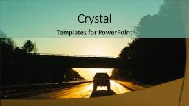  Presentation with suv - Slides featuring suv driving into the sunset background and a seafoam green colored foreground