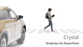  Presentation with suv - Presentation design enhanced with suv-in-front background and a white colored foreground