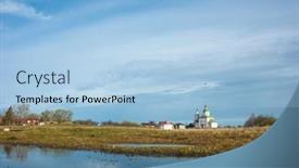  Presentation with church - Cool new slide deck with suzdal-church-of-elijah backdrop and a light blue colored foreground