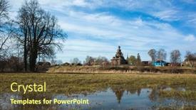  Presentation with spring water - Slide deck consisting of suzdal-church-of-the-transfiguration background and a tawny brown colored foreground