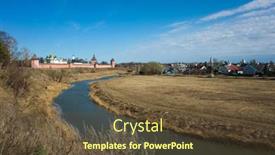  Presentation with nature river - Cool new slide set with suzdal-view-with-river-kamenka backdrop and a tawny brown colored foreground