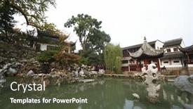  Presentation with pei - Presentation consisting of suzhou-china-november-23-tourists background and a tawny brown colored foreground