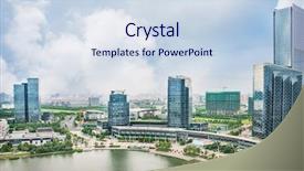  Presentation with china infrastructure - Audience pleasing theme consisting of suzhou city jiangsu province china backdrop and a sky blue colored foreground