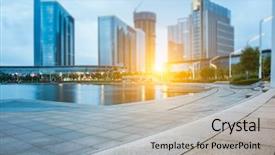  Presentation with financial - Cool new theme with suzhou financial district by jinji backdrop and a mint green colored foreground