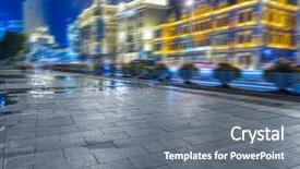  Presentation with china shopping - Slides featuring suzhou-shopping-street-china background and a gray colored foreground