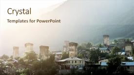 Presentation with aerial view of cape town - PPT theme having svaneti region georgia misty fod background and a cream colored foreground