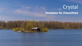  Presentation with czech republic - PPT theme featuring svet-pond-in-trebon-southern background and a teal colored foreground