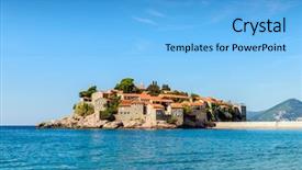  Presentation with island - Amazing PPT theme having sveti stefan island in budva backdrop and a  colored foreground