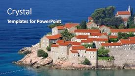  Presentation with old - Audience pleasing presentation consisting of sveti-stefan-old-town-nearby backdrop and a ocean colored foreground