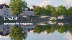  Presentation with hill - Beautiful presentation theme featuring svisloch river in minsk backdrop and a dark gray colored foreground