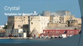  Presentation with western - Audience pleasing presentation design consisting of swabian-castle-in-the-western backdrop and a teal colored foreground