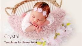  Presentation with infant - Presentation theme having swaddled-beautiful-newborn-baby-girl background and a lemonade colored foreground