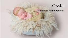  Presentation with kid prison - Audience pleasing slide deck consisting of swaddled kid napping on yellowish backdrop and a soft green colored foreground