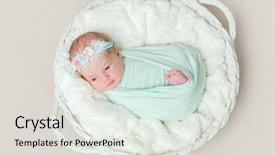  Presentation with swaddling - Beautiful PPT layouts featuring swaddling - adorable swaddled baby with legs backdrop and a light gray colored foreground