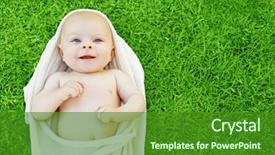  Presentation with baptism baby boy - Colorful slides enhanced with swaddling - baby boy in natural cotton backdrop and a forest green colored foreground