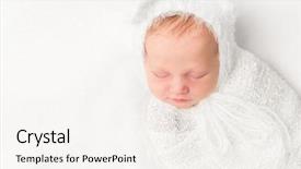 Presentation with newborn baby - Colorful presentation design enhanced with swaddling - beautiful swaddled newborn baby backdrop and a sky blue colored foreground