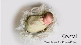  Presentation with baby sleeping - Presentation featuring swaddling - cute sleeping newborn baby smiles background and a white colored foreground