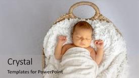  Presentation with newborn baby - Beautiful PPT theme featuring swaddling - indoor portrait of adorable european backdrop and a  colored foreground
