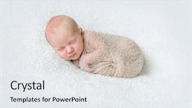  Presentation with diaper - Slides featuring swaddling - lovely sleeping baby wrapped background and a  colored foreground