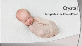  Presentation with sleeping baby - PPT layouts having swaddling - lovely sleeping baby wrapped background and a  colored foreground
