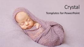  Presentation with sleeping baby - Cool new slide deck with swaddling - lovely sleeping newborn baby swaddled backdrop and a  colored foreground