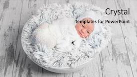  Presentation with newborn baby - Presentation design consisting of swaddling - lovely swaddled newborn baby lying background and a light gray colored foreground