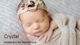  Presentation with baby girl - Presentation theme having swaddling - newborn baby girl swaddled background and a coral colored foreground