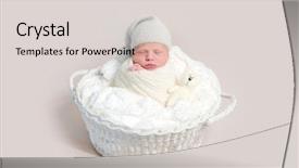  Presentation with baby foot newborn and family - Slide deck with swaddling - newborn baby in white wrap background and a lemonade colored foreground