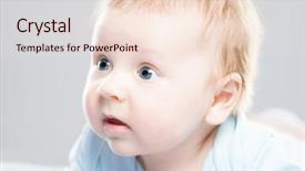  Presentation with swaddling - Presentation design featuring swaddling - portrait of a cute smiling background and a lemonade colored foreground