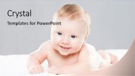  Presentation with swaddling - Colorful PPT theme enhanced with swaddling - portrait of a cute smiling backdrop and a light gray colored foreground