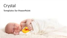  Presentation with mom and infant - Audience pleasing PPT layouts consisting of swaddling - sleeping swaddled infant holding backdrop and a white colored foreground