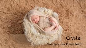 Presentation with newborn - Colorful slide deck enhanced with swaddling - sweet sleeping swaddled newborn backdrop and a  colored foreground