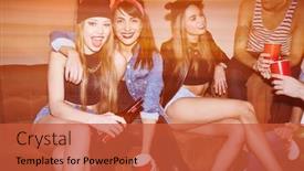  Presentation with horses and girls - Cool new presentation theme with swag-girls backdrop and a red colored foreground