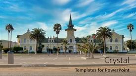  Presentation with hotel - Presentation design enhanced with swakopmund-hotel-based background and a coral colored foreground