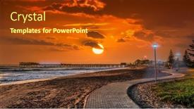  Presentation with walking - Slide deck featuring swakopmund-jetty-by-moonlight-view background and a crimson colored foreground