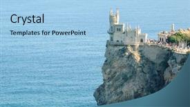  Presentation with swallow - Presentation theme featuring beautiful famous swallow's nest background and a light blue colored foreground