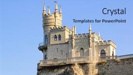  Presentation with swallow - Cool new presentation theme with beautiful famous swallow's nest backdrop and a light blue colored foreground