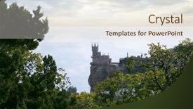  Presentation with swallow - PPT theme consisting of crimea a swallow's nest castle background and a  colored foreground